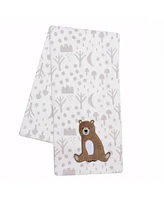 Bedtime Originals Sleepytime Bear White/Brown Soft Fleece Baby Blanket