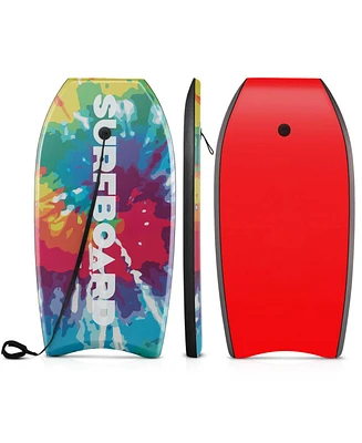 Costway 41" Lightweight Body Board with Eps Core Xpe Deck Hdpe Bottom Crescent Tail