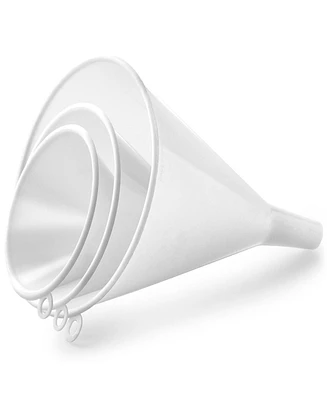 Zulay Kitchen 3-Pieces Plastic Funnel Set - Large, Medium, and Small Kitchen Funnels for Filling Bottles