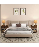 Gymax 2PCS 2-tier Nightstand Bedside End Sofa Coffee Table Bedroom Living Room