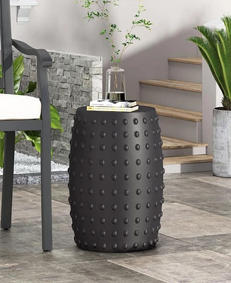 Simplie Fun Concrete Accent Table: Modern, Lightweight, Indoor/Outdoor