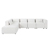 Cozy Modular Sofa: Versatile Chenille Upholstery, Ottoman Included