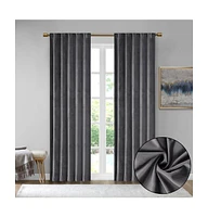 Simplie Fun Room Darkening Poly Velvet Rod Pocket/Back Tab Curtain Panel Pair(2 Pcs Window Panels)