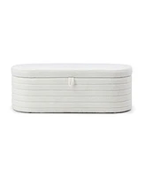 Modern End of Bed Bench with Storage Upholstered Sherpa Fabric Large Storage Bench Ottoman Shoe Stool Long Bench Window Sitting Toy Storage Bench for