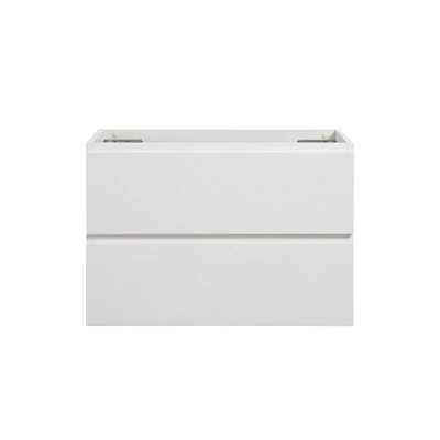 Wall mount cabinet Without basin, white color, with two drawers, Pre-assembled