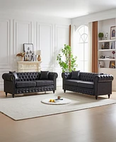 Streamdale Furniture 3 Seats + 3 Seats Combo Sofa Modern living room sofa with solid wood frame and wooden feet, 4 cushions, apartment sofa furniture