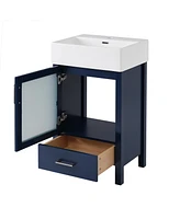20-Inch bathroom vanity with ceramic sink and ample storage - ideal for small bathrooms