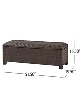 Simplie Fun Santiago Pe Wicker Storage Bench