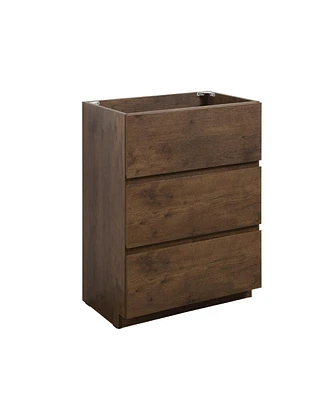 Streamdale Furniture Floor cabinet Without basin, Walnut color, With three drawers, Pre-assembled