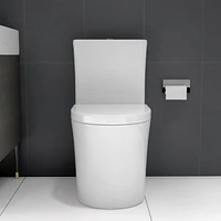 Small Compact One Piece Toilet Dual Flush,23 inch Short Depth for Tiny Bathroom, White