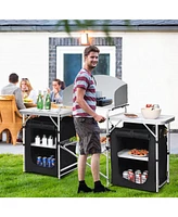 Sugift Folding Camping Table with Storage Organizer