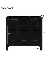 [Cabinet Only] 36" Black Bathroom Vanity(Sink not included)