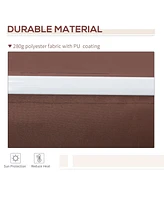 12' x 8' Retractable Awning Patio Awnings Sun Shade Shelter with Manual Crank Handle, 280g/m Uv & Water-Resistant Fabric and Aluminum Frame for Deck
