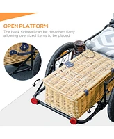 Bike Cargo Trailer, Bicycle Trailer Wagon Cart with Removable Storage Box, Quick Release 16" Wheels and Safe Reflectors, No Bottom