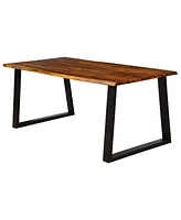 Sugift Rectangular Acacia Wood Dining Table