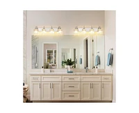 gaomon Modern Chrome Led Crystal Bathroom Vanity Lights Over Mirror - 4