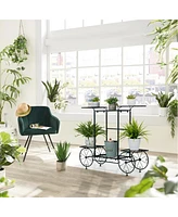 Unho Garden Wrought Iron Plant Stand 6 Tiers Flower Pots Display Rack Home Garden Decor