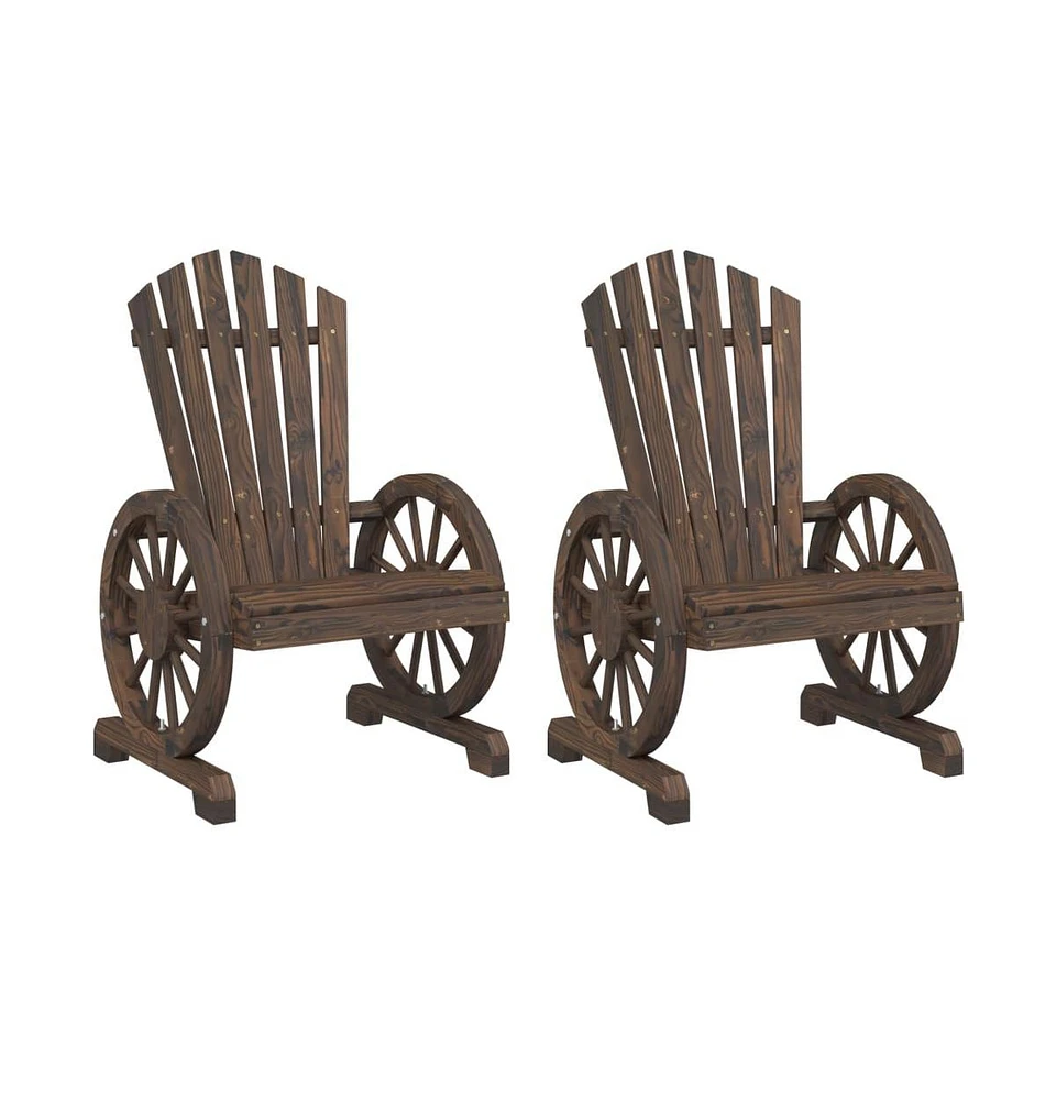 vidaXL Patio Adirondack Chairs 2 pcs Solid Wood Fir