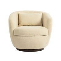 Streamdale Furniture Upholstered Swivel Barrel Armchair with Storage Modern Living Room Side Chair for Bedroom/Office/Reading Spaces