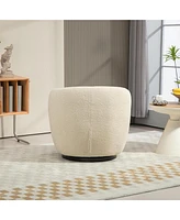Streamdale Furniture Upholstered Swivel Barrel Armchair with Storage Modern Living Room Side Chair for Bedroom/Office/Reading Spaces