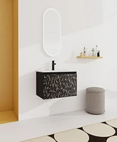 Streamdale Furniture 30" Floating Wall-Mounted Bathroom Vanity With Ceramics Sink & Soft-Close Cabinet Door, Kd-Package