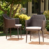 Stylish Outdoor Dining Chairs With Durable Faux Wood Legs And Water-Resistant Cushions