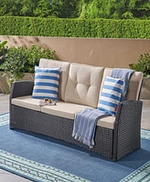 Streamdale Furniture Weather-Resistant 3-Seater Outdoor Sofa With Steel Frame And Water-Repellent Cushions