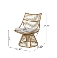 Simplie Fun Nostalgic Wicker Chat Set: Papasan Chairs And Cage-Frame Table