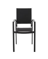 Streamdale Furniture Modern Aluminum Dining Chairs With Mesh Seating For Indoor And Outdoor Use