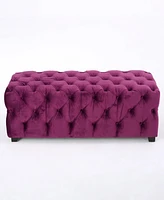 Ottomanmodern Glam: Velvet Button-Tufted Ottoman For Seating, Bench, Or Decor