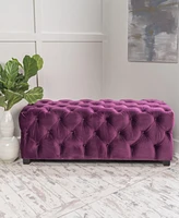 Simplie Fun Ottomanmodern Glam: Velvet Button-Tufted Ottoman For Seating, Bench, Or Decor