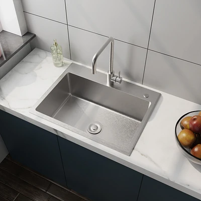 Simplie Fun 24in Stainless Steel Washing Sink w/ Faucet Hoses and Drain Head Only(Update)