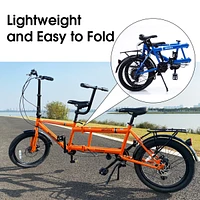 Simplie Fun Tandem bike, 20inch wheels, 2-seater, shimano 7speed, foldable tandem adult beach cruiser