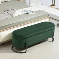 Streamdale Furniture Storage Ottoman, Bedroom End Bench, Upholstered Fabric Storage Ottoman with Safety Hinge, Entryway Padded Footstool, Ottoman Benc