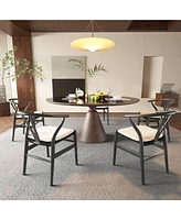 Streamdale Furniture Wishbone Chairs for Dining Room, Soild Wood Weave Dining Chair, Armchair, Fully Assembled, Set of 2
