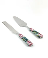 Vibhsa Floral 2-Pc. Cake Serving Set, for 2