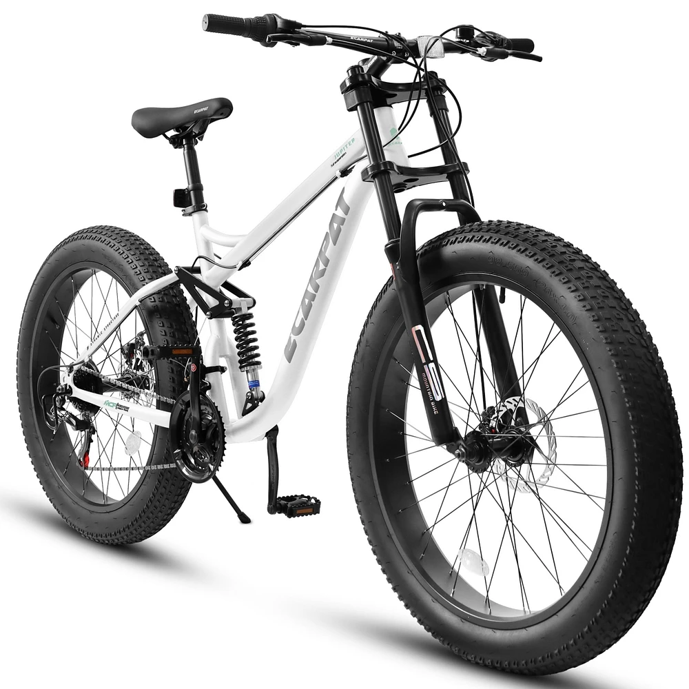 Streamdale Furniture 26 inch Mountain Bike, Full-Suspension 21 Speeds Drivetrain with Disc-Brake Mtb Bicycle, 264" Fat tire Bike for Men