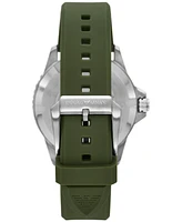 Emporio Armani Men's Sea Explorer Green Silicone Strap Watch 42mm