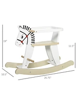 Streamdale Furniture Wooden Rocking Horse Toddler Baby Ride-on Toys for Kids 1-3 Years with Classic Design & Wood Safety Bar, White