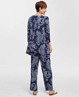 Jm Collection Womens Printed Swing Top Pull On Pants Exclusively At Macys