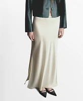 Mango Women's Satin Long Skirt