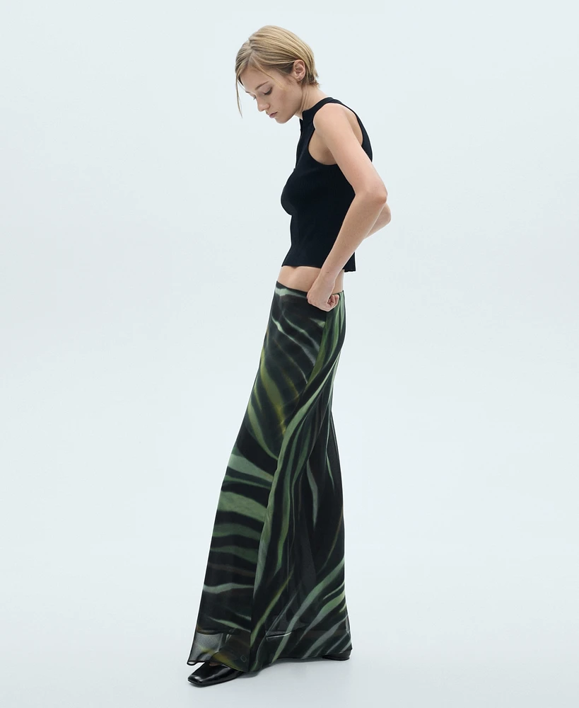 Mango Women's Printed Long Skirt