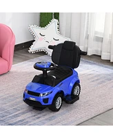 Simplie Fun 2 In 1 Push Cars for Toddlers Kid Ride on Push Car Stroller Sliding Car with Horn Music Light Function Secure Bar Ride on Toy for Boy Girl