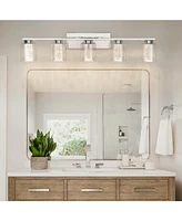 gaomon 5-Light Bathroom Light Fixtures, Chrome Bathroom Vanity Light