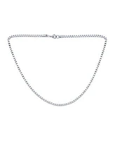 Bling Jewelry Masculine Venetian Box Chain Necklace Silver Tone Stainless Steel 3mm