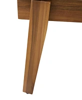 Premium Acacia Wood Chaise Lounge With Adjustable Seating And Water-Resistant Cushions