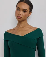 Lauren Ralph Women's Rib-Knit Off-the-Shoulder Sweater