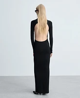 Mango Women's Open Back Long Dress