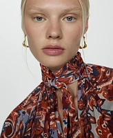 Mango Women's Ruffled Paisley-Print Dress