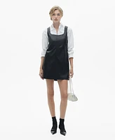 Mango Women's Short Leather-Effect Dress